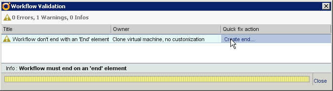 Workflow Validation with Warning